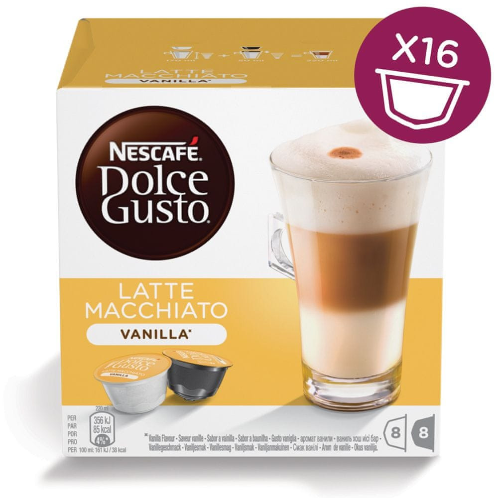 Dolce Gusto kapsle Latte Macchiato Vanilla 8+8ks PASS DC