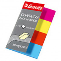 Samolepící záložky Contacta neonové 20 mm x 50 mm 4x40 lístků průhledné