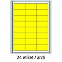 Print etikety A4 pro laserový a inkoustový tisk - barevné 70 x 36 mm (24 etiket  arch) žlutá