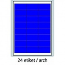 Print etikety A4 pro laserový a inkoustový tisk - barevné 70 x 36 mm (24 etiket  arch) modrá