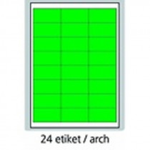 Print etikety A4 pro laserový a inkoustový tisk - barevné 70 x 36 mm (24 etiket  arch) zelená