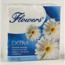 Ubrousky papírové Flowers 33 cm x 33 cm 100 ks