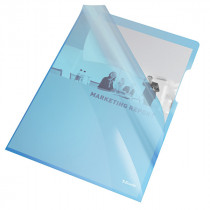 Zakládací obaly A4 silné barevné tvar L modré 25 ks